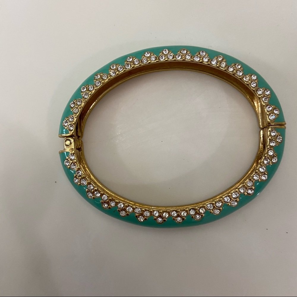 Stella & Dot Aqua Bangle bracelet w/Pave crystals - Picture 4 of 6